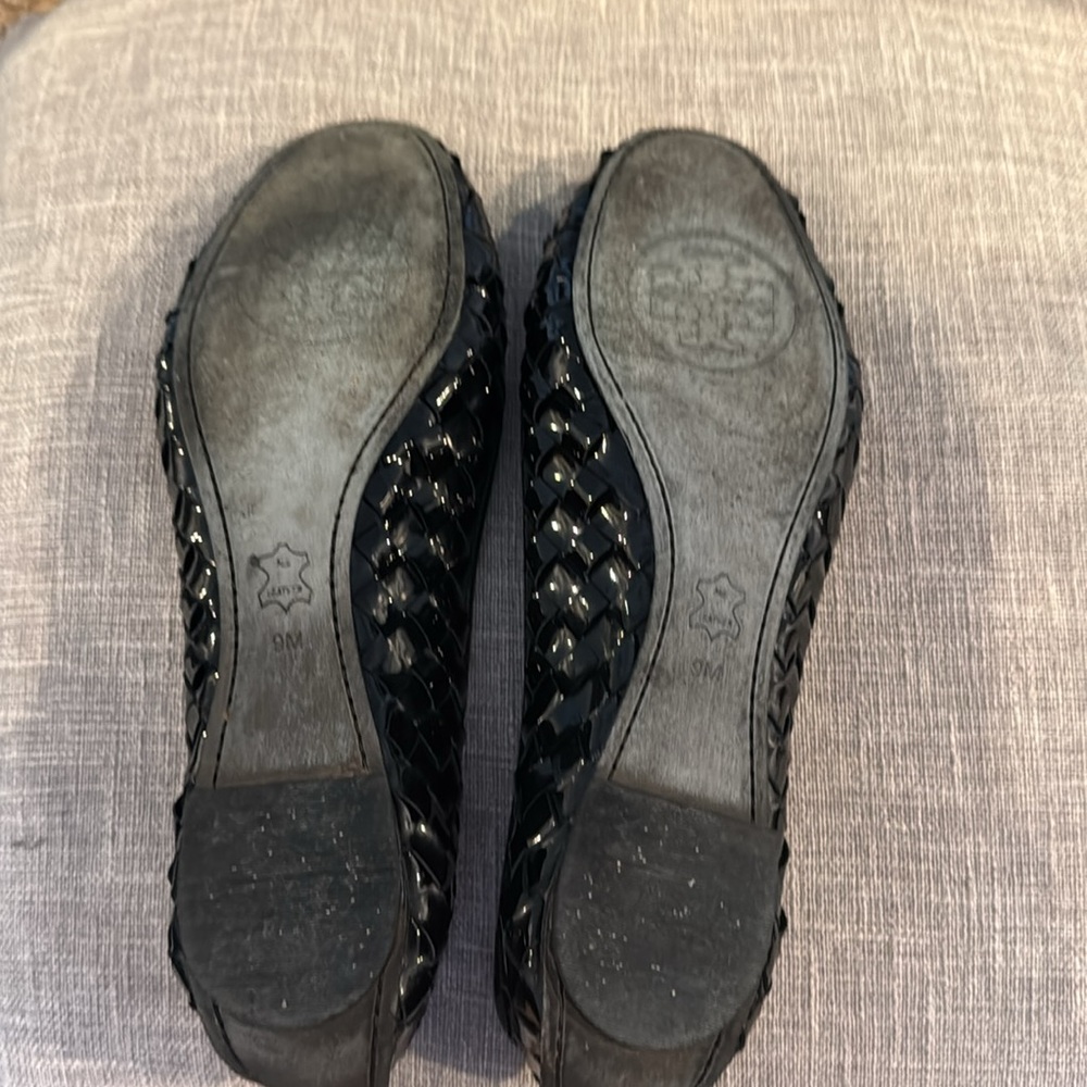 Tory Burch Black Patent Woven Ballet Flats - Picture 5 of 5